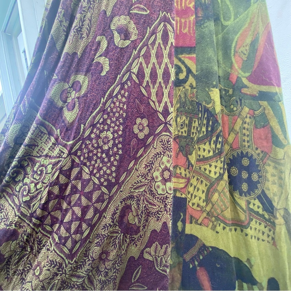 Y2K Desigual Multicolor Indian Print Asymmetrical MIDI Dress Size Small - Picture 4 of 10
